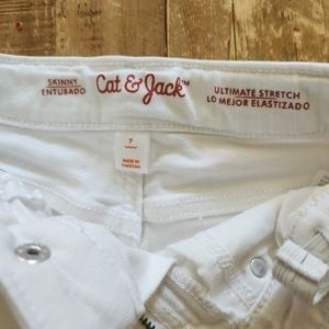 Cat & Jack Girl's white skinny jeans Size 7
